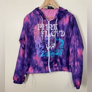 PINK FLOYD Tie Dye Windbreaker Jacket Women M